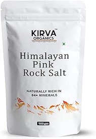 Kirva Organics Pink Himalayan Rock Salt, Pink Salt Himalayan for Cooking, Curing , Bath, Fasting - 900 gm