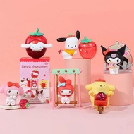 MINISO Sanrio Blind Box Kuromi Melody Cinnamonroll Pochacco Purin Figure Strawberry Estate Series Childlike Toys Trendy Play Cute Cartoon Handmade Girl Gifts