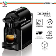 Nespresso D40-ME-BK-NE Inissia Fully Automatic Capsule Espresso Coffee Pod Machine (Ruby Black) - D40MEBKNE