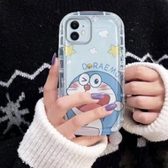 For OPPO Reno 4 4Pro Reno 4F Reno 5 Reno 5F F17 Pro/A93-4G Reno 6 Casing Oval Soap Transparent Airbag Shockproof Phone Case Cartoon Cute Pachacco Doraemon kitty Cat Back Cover