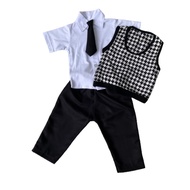 Children's vest suit long knit houndstooth 1 2 3 4 5 6 7 8 9 10 months baby boy party clothes tuxedo