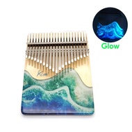 Kimi Kalimba 17คีย์21 Glow Ocean นิ้วคีย์บอร์ดเปียโนแอฟริกันเครื่องดนตรี Calimba Mbira Harp Christmas ของขวัญผ่อนคลายเพลง