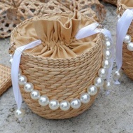 women's handbags Pearl woven bag birthday gifts for women handmade shoulder bag