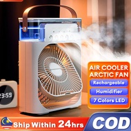 6inch Super Air Cooler Cooling Fan Air Conditioner Portable USB Desk Fan Mini Aircond Mist Fan Kipas with 7 Cooler
