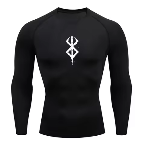 2024/Men T-Shirt Compression Shirt Sun Protection Long Sleeve Second Skin Breathable Rash Guard Spor