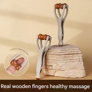 Finger Massager Solid Wood Acupressure Roller Massaging Finger Beads for Hand Joints & Meridian Ther