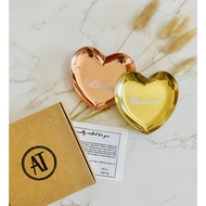 [SG Seller] Personalised/ Customised Metallic Heart Oblong Trinket Jewellery Dish Gift Set - For Him