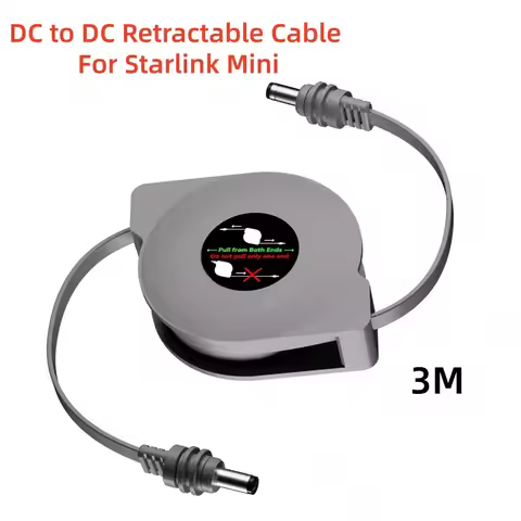 For Starlink Mini Retractable Power Cord DC5521 to DC5521 Plug-and-Play Portable 3m DC Cable Etherne