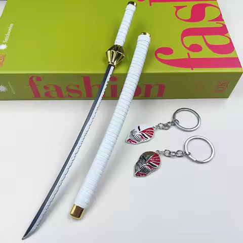 BLEACH Zaraki Kenpachi Nozarashi Sword Model Keychain Anime Peripheral Withe Sword with Sheath Model