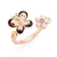 Korean Ring 16k Rose Gold Butterfly Small White Flower