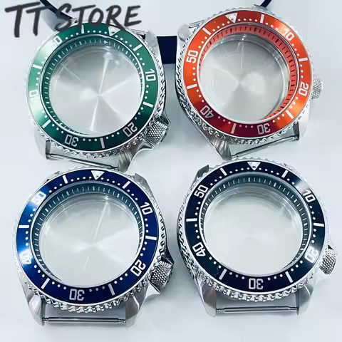 42mm Skx007 Men's Watch Case for NH35 DIY Diving Mod with Mineral Glass Bezel Fits 38-30.6mm Dive Wa