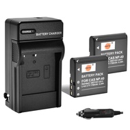 DSTE 2X NP-40 Battery + DC73 Travel and Car Charger Adapter Compatible with Casio EX-FC100 FC150 FC1