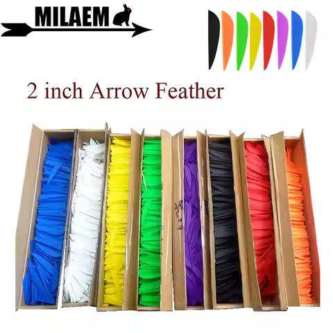 50/100/150/200 pcs 2 Inch Archery Rubber Feather Arrow Vanes Fletching Shooting Arrow Feather Bow Ar
