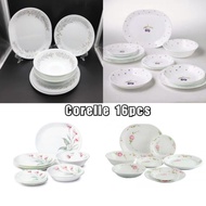 Corelle 16pcs Dinner Set Pinggan Kaca Nipis Dinnerware