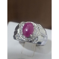 A356, buatan tangan semata-mata, cincin ruby ​​bertatah perak 925 yang indah, berat 8.25 gram, saiz 