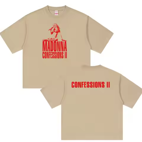 Singer Madonna Confessions II Tour 2026 Print T Shirts Men Women Vintage Fashion Harajuku T-shirt Su