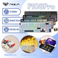 AULA F108 F108Pro Wireless Full Size Mechanical Gaming Keyboard 108 Keys Custom Hot-Swap Keyboard RG