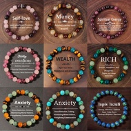 Natural Stone Bracelet Crystal String Stone Round Bead Beaded Bracelet Bead String Crystal Bracelet