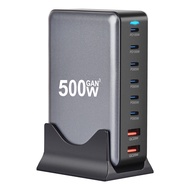 500W GaN Desktop Charger 8 พอร์ต USB PD Charger Quick Charge 3.0 USB ประเภท C Fast Charger ชาร์จ USB