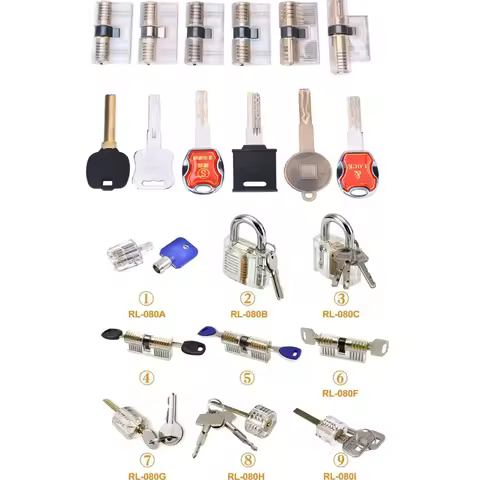 15-piece Transparent real kung fu practice locks tubular lock in combination for pick training profe