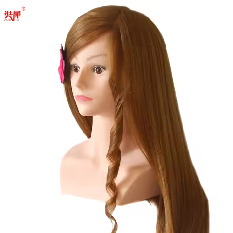 Mannequin Head with Shoulders 80%Real Human Hair Manequin Head Professional Hairdressing Cosmetology