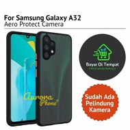 samsung a32 case aero frosted camera protection casing a32 4g - hitam samsung a32