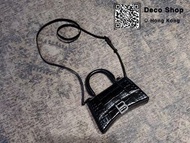 Balenciaga So Black Crocodile Embossed Hourglass XS 巴黎世家 全黑 鱷魚 沙漏包