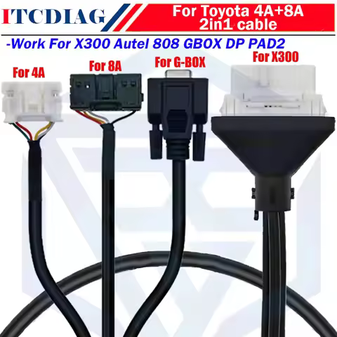 For Toyota 2in1 4A And 8A 4A+8A Auto Smart Card Without Pass Word Wire Harness OBD Cable For OBDSTAR