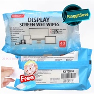 (Ready Stock)Comsoft Display Screen Wet Wiper Digital Wet Tissue For Monitor Touch Pad Handphone Scr
