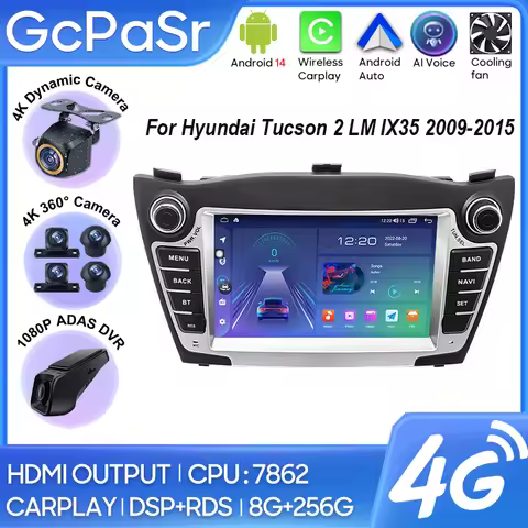 Car Radio Android Auto For Hyundai Tucson 2 LM IX35 2009-2015 GPS Navigation Carplay Multimedia Play