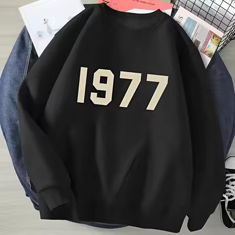 New cross-border printed 1977 couple sports hoodie from Europe and America, outdoor motorcycle ridin