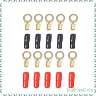 5 Pairs 8 AWG Car Audio Wire Terminal Connector Brass