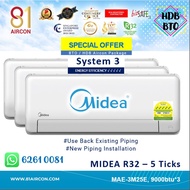 【MIDEA R32 5 Ticks】𝗙𝗥𝗘𝗘 WIFI Model ( 81Aircon ) System 3 Aircon