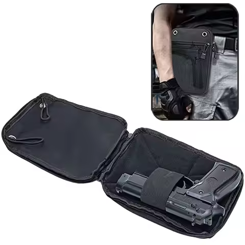Molle Outdoor Tactical Concealed Gun Holster Pouch EDC Magazine Pouch for Universal Handguns Carry H