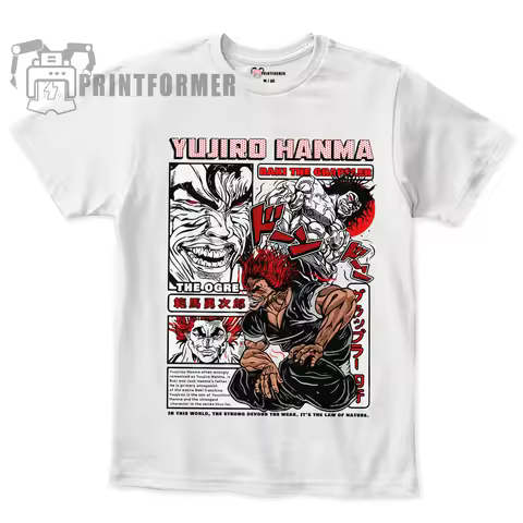 Baki The Grappler T Shirt Baki Hanma Manga Yujiro Hanma Baki Uniex T-Shirt 100 Cotton