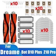 For Dreame Bot D10 RLS3D Z10 Pro / L10 Plus Accessories, Roller Side Brush Filter Mop Dust Bag Robot