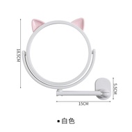 11💕 Dele Cat Mirror Makeup Mirror Wall-Mounted Small Mirror Simple FoldinginsWall-Mounted Toilet Stickers on the Wall Se