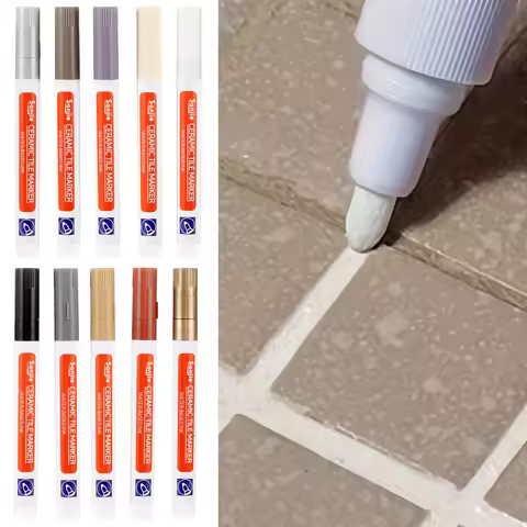 1Pcs Waterproof Ceramic Tile Grout Marker Pens, Tile Repair Pen with Anti-Mold Filler, Gel Caulk for