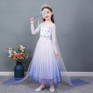Frozen 2 Elsa Costume Cosplay White Dress For Baby Girl Princess Gown For Kids Halloween Christmas Blue Purple Outfit Set