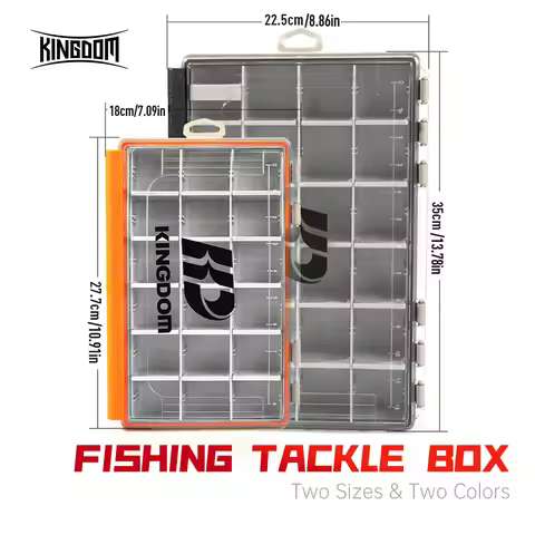 Kingdom Fishing Tackle Box 2 Sizes Multifunction Tackle Trays Organizer with Removable Dividers Fish