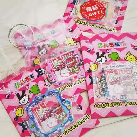 Tamagotchi Smart Paradise Screen Protector Set Narummiya Characters Colorful Faceplate & For Stickin
