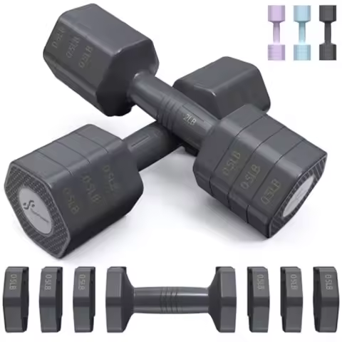 Adjustable Dumbbells Hand Weights Set: 4 In 1 Weight Each 2lb 3lb 4lb 5lb Free Weights Dumbbells Set