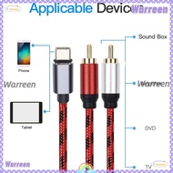 WARREEN USB C to 2RCA, Gold Plating Plug and Play Type C Male to 2RCA Audio Cable, Flexible Male to 