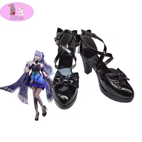 Game Genshin Impact Cosplay Opulent Splendor Keqing High Heels Anime Project Ningguang PU Sandals Ha