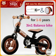 Beige Children Push balance bike 2-8 years old multifunctional adjustable mini scooter Basikal Kanak