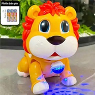 Sản phẩm mới Swing điện đi bộ sư tử nhỏ âm nhạc ánh sáng dễ thương trẻ em câu đố bò đồ chơi