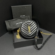 （全新閒置品🎁） YSL 聖羅蘭 黑金圓餅包 斜背包
