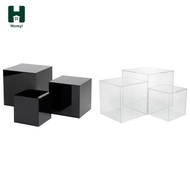 Homyl 3Pcs Acrylic Cube Display Storage Boxes 4" 5" 6" Cube Cupcake Stands for Photography