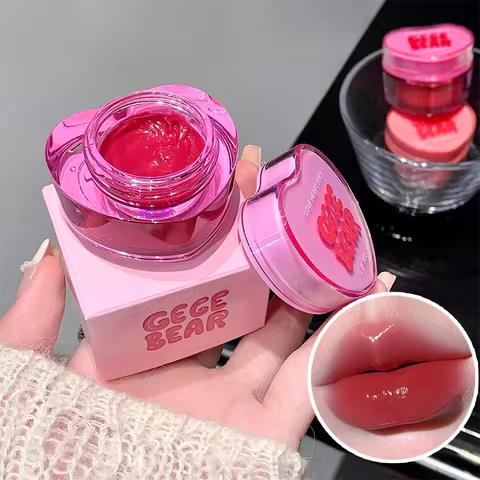 Gege Bear Loveheart Lip Jelly Lip Glaze Moisturizing Jam Lip Gloss Lip Honey Brightening Mirror Non