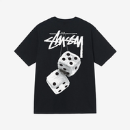 320 เสื้อยืด Stussy Fuzzy Dice ของแท้ สีดำ สไตล์เดียวกันสำหรับผู้ชายและผู้หญิง